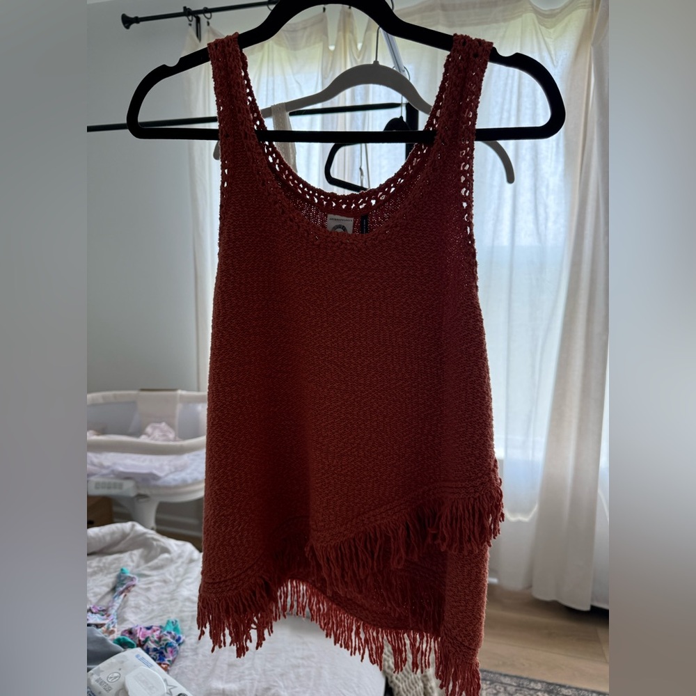 Anthropologie Terracotta Knit Top